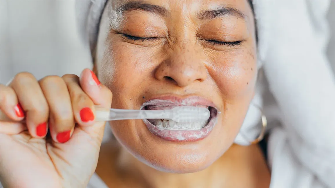 self-care ritual brushing teeth herbal natural remedy nature